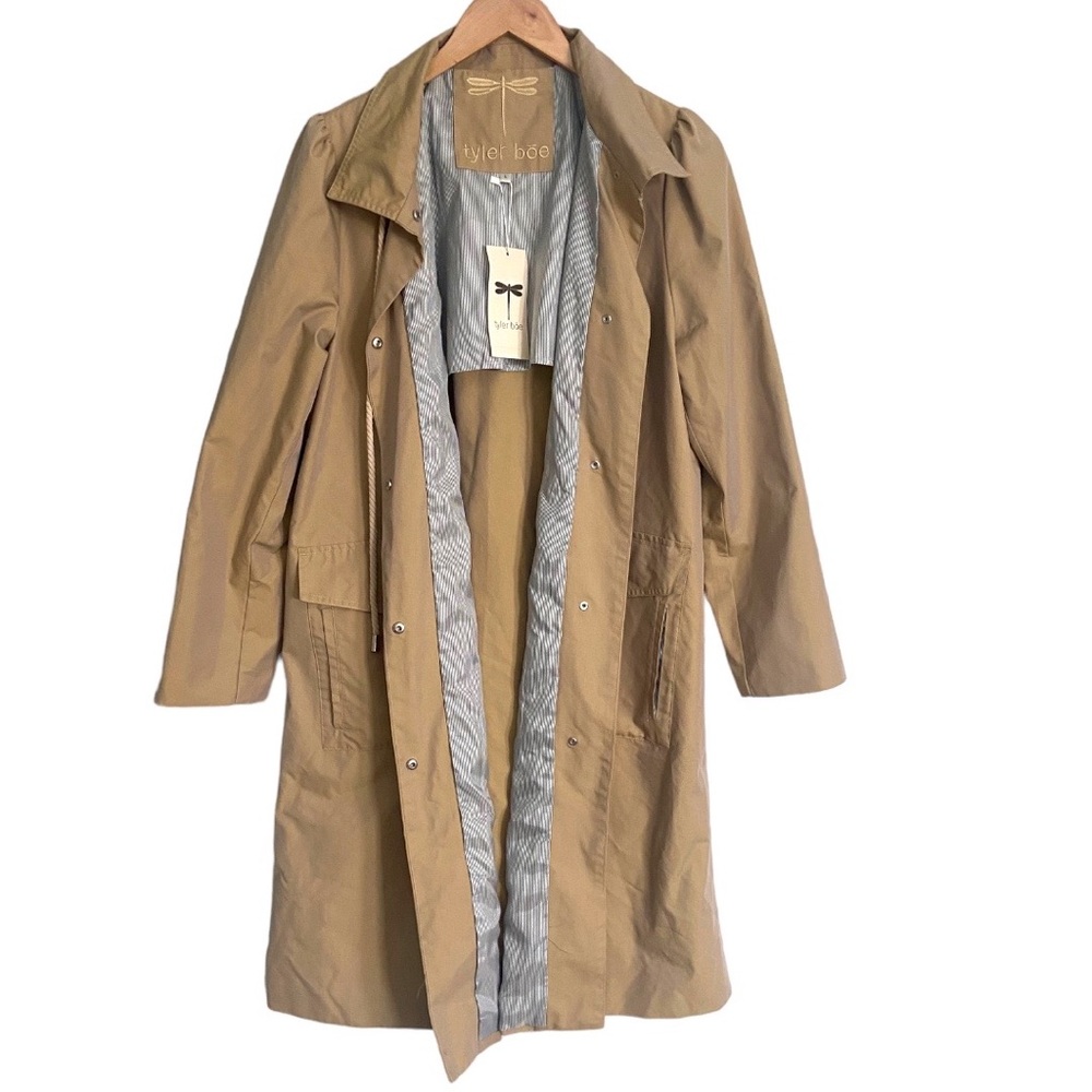 Tyler Boe raincoat in British tan, size large